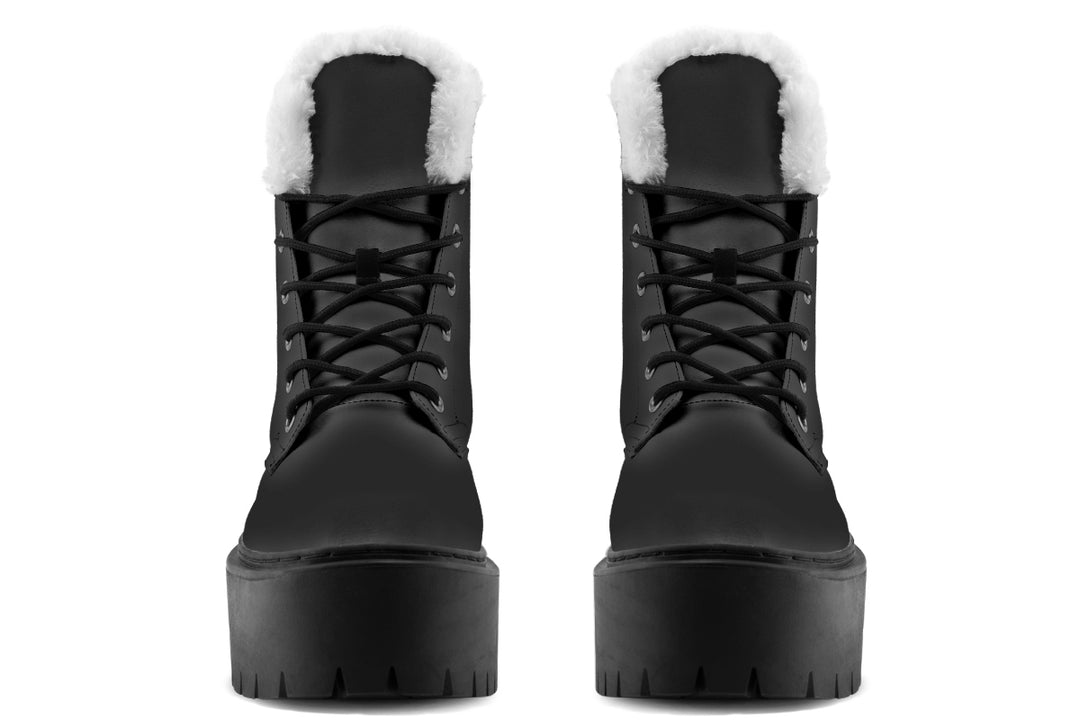 Pitch Black Platform Winter Boots