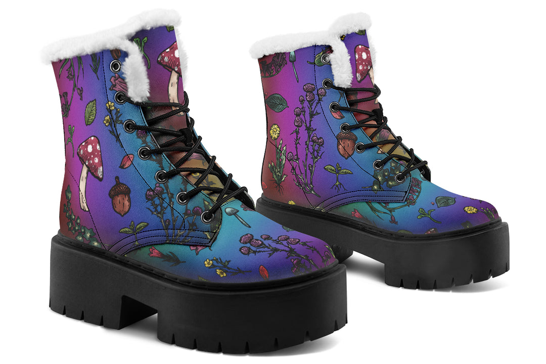 Rainbow Herbology Platform Winter Boots