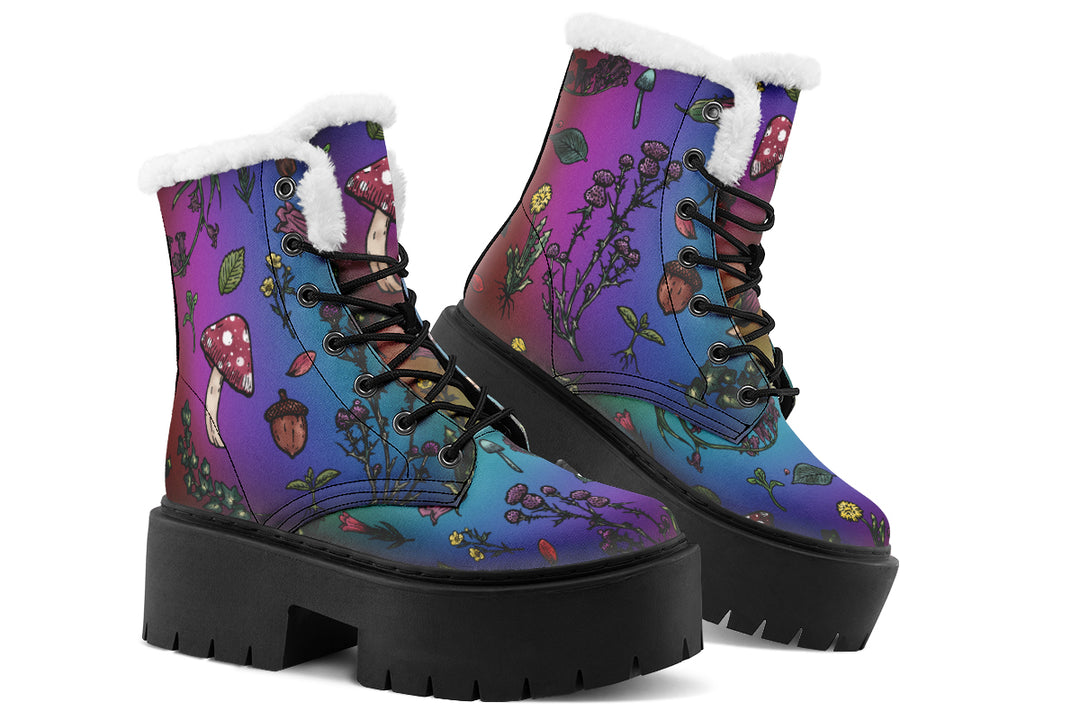 Rainbow Herbology Platform Winter Boots