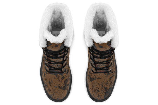 Sepia Rose Romance Platform Winter Boots