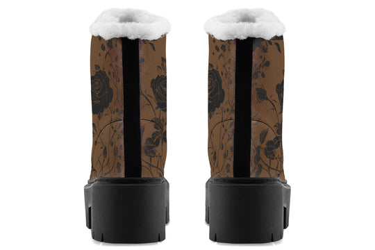 Sepia Rose Romance Platform Winter Boots