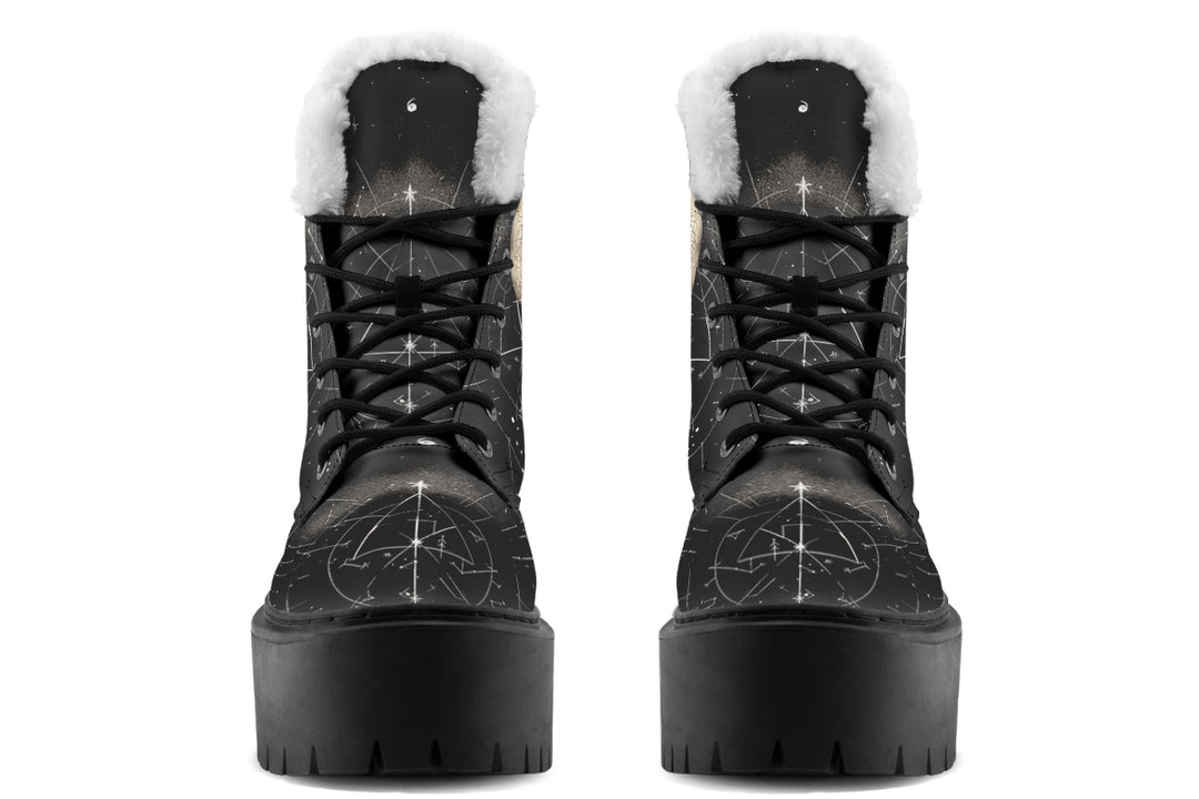 Starlit Wolf Platform Winter Boots