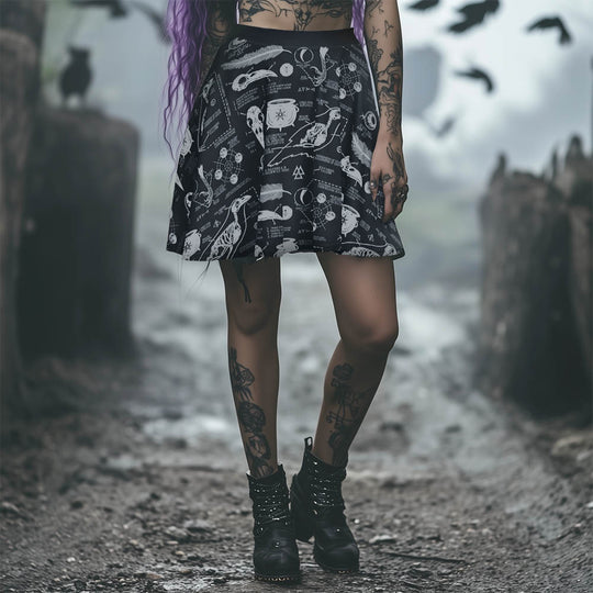 Raven Study Skater Skirt