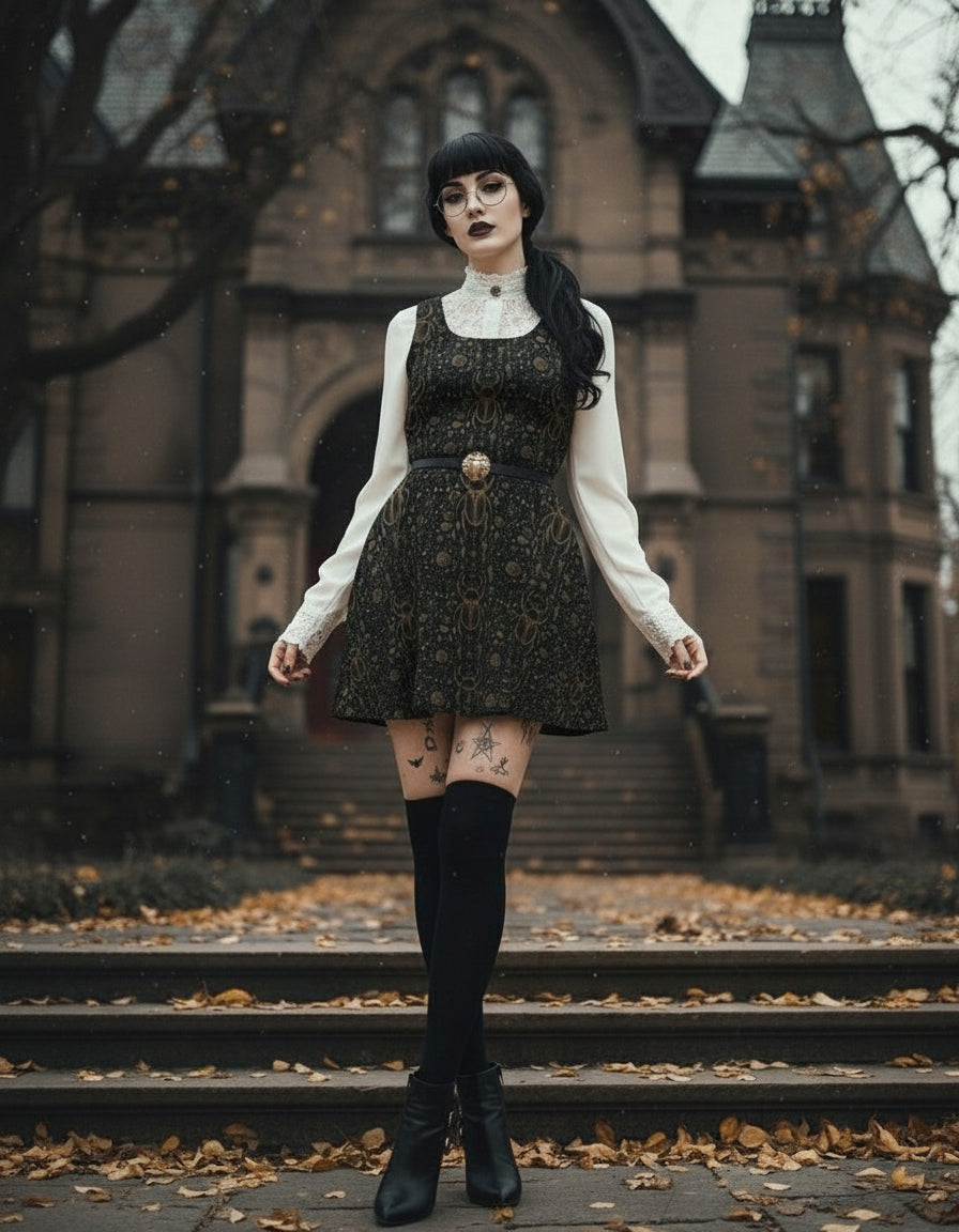 goth skater dress Punk Rock Skull Skater Dress