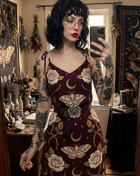 Rose Moth Slip Dress