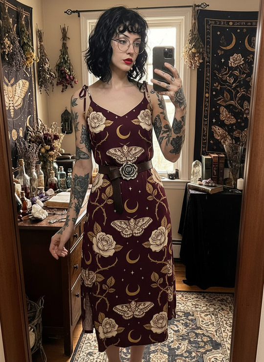 Rose Moth Slip Dress