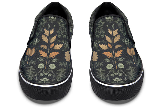 Autumn Memoir Slipons - Comfortable Vegan Canvas Shoes with Easy Elastic In-Step