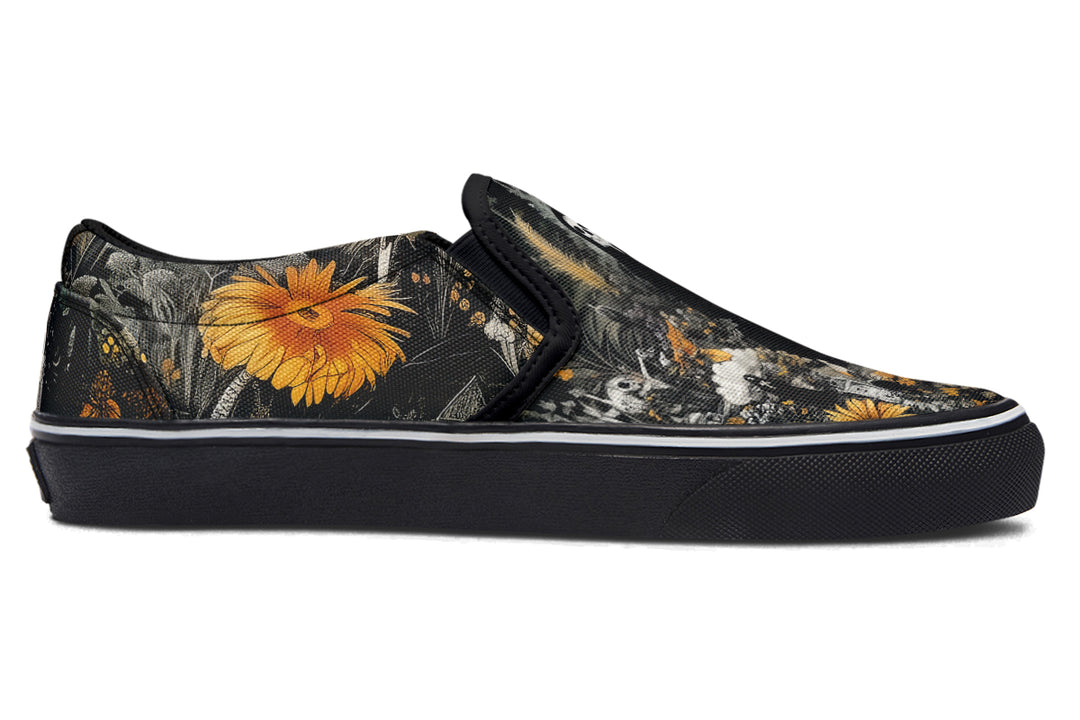 Grim’s Harvest Slipons - Comfortable Vegan Canvas Shoes with Easy Elastic In-Step