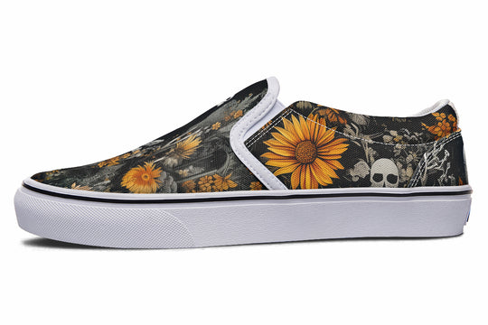 Grim’s Harvest Slipons - Comfortable Vegan Canvas Shoes with Easy Elastic In-Step