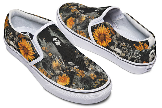 Grim’s Harvest Slipons - Comfortable Vegan Canvas Shoes with Easy Elastic In-Step