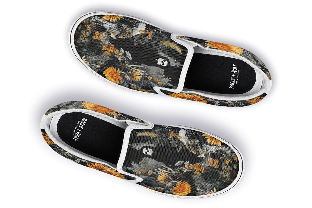 Grim’s Harvest Slipons - Comfortable Vegan Canvas Shoes with Easy Elastic In-Step