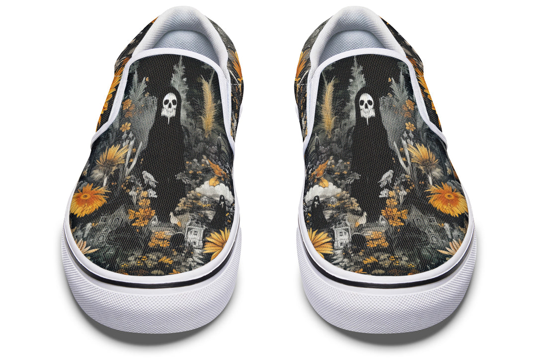 Grim’s Harvest Slipons - Comfortable Vegan Canvas Shoes with Easy Elastic In-Step