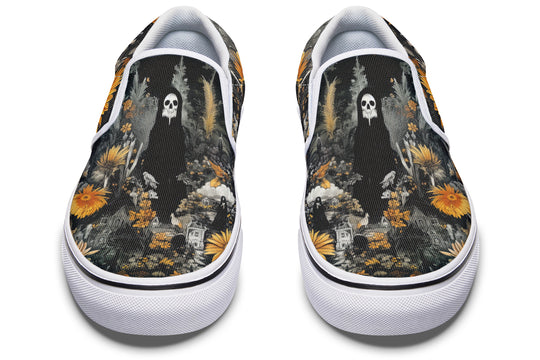 Grim’s Harvest Slipons - Comfortable Vegan Canvas Shoes with Easy Elastic In-Step