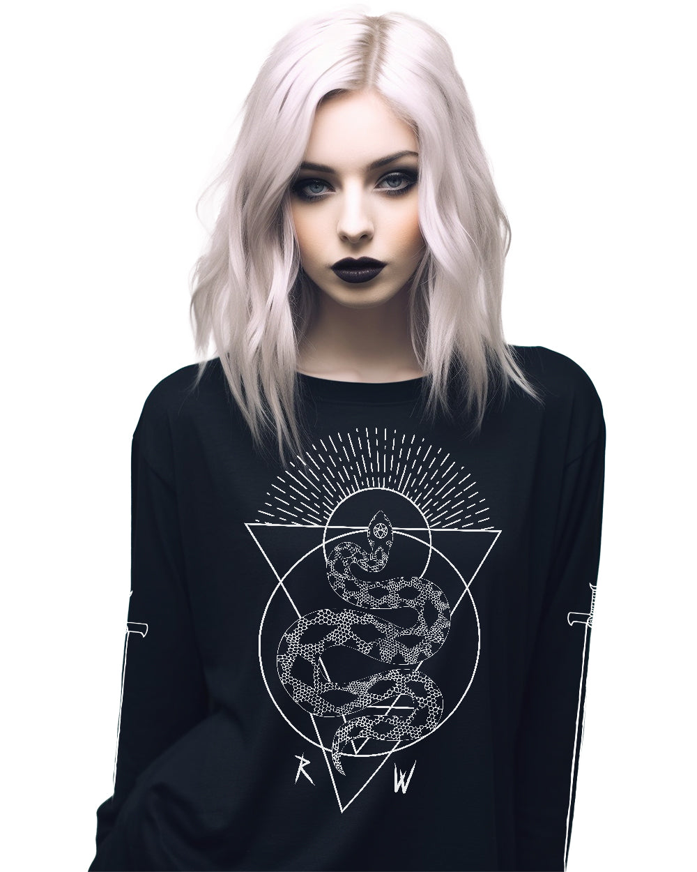 Rebirth Long Sleeve Top - Grunge Aesthetic Vegan T-Shirt Alt Goth Unisex Tee Dark Academia Pagan Gothic Style