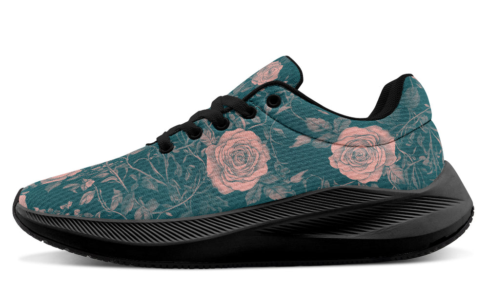 Teal Rose Romance Sneakers