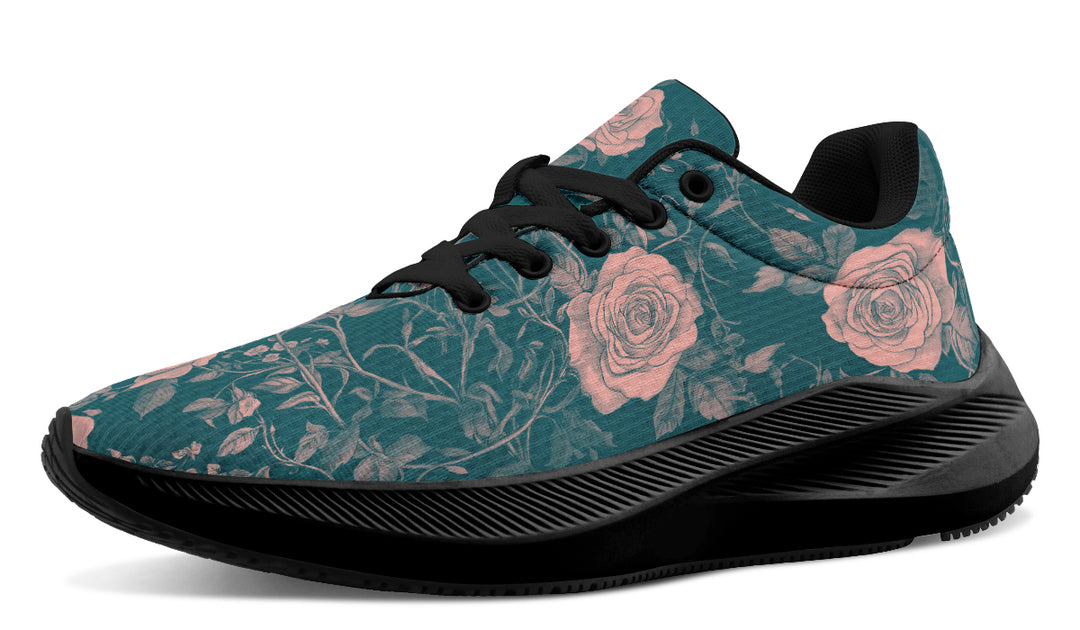 Teal Rose Romance Sneakers