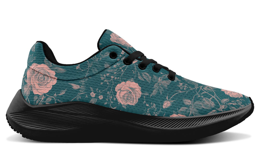 Teal Rose Romance Sneakers