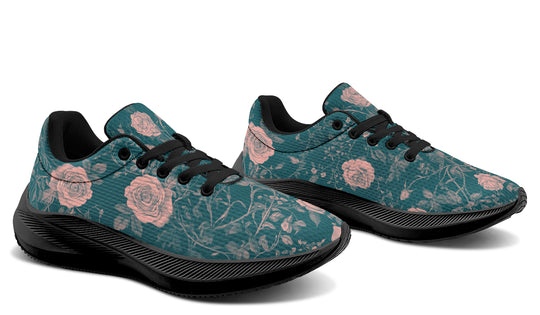 Teal Rose Romance Sneakers