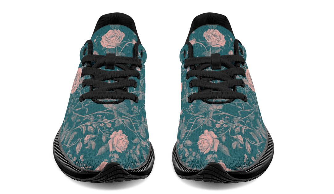 Teal Rose Romance Sneakers