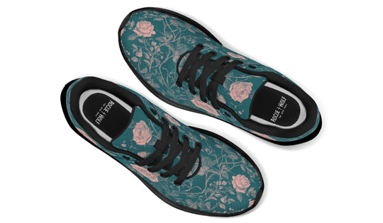 Teal Rose Romance Sneakers
