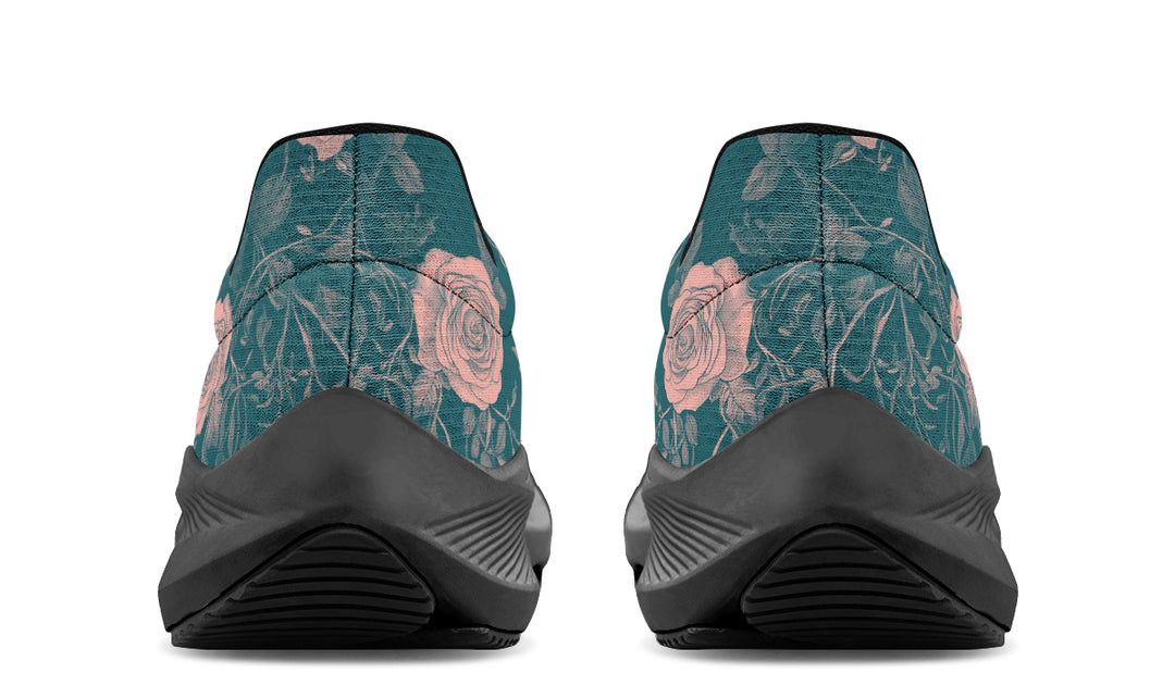 Teal Rose Romance Sneakers