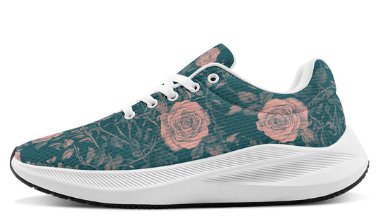 Teal Rose Romance Sneakers