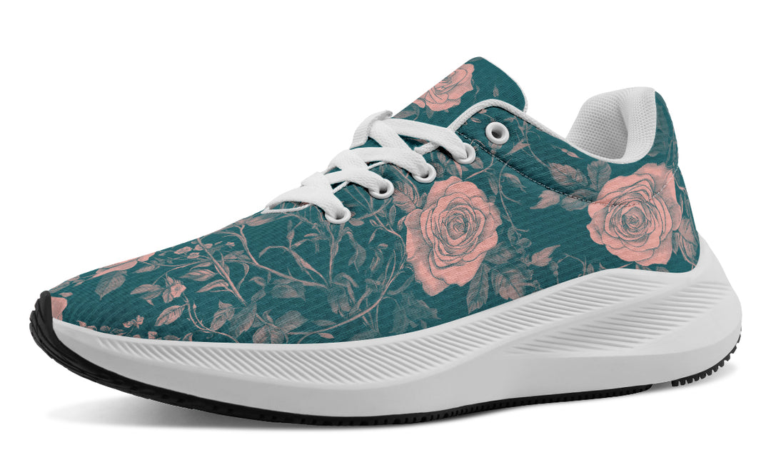 Teal Rose Romance Sneakers