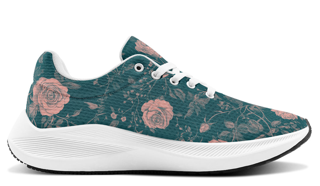 Teal Rose Romance Sneakers