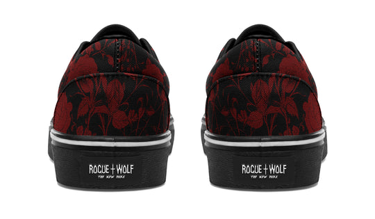 Blood Rose Romance Street Sneakers - Premium Vegan Canvas Sneakers with Durable Waffle Soles