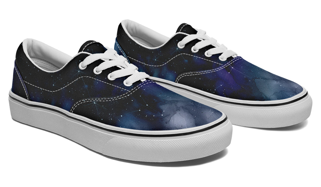 Deep Blue Street Sneakers - Premium Vegan Canvas Sneakers with Durable Waffle Soles