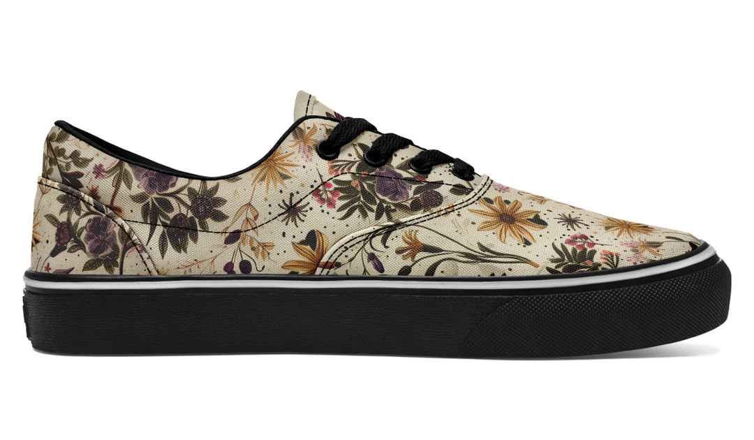 Enchanted Blossoms Street Sneakers - Premium Vegan Canvas Sneakers with Durable Waffle Soles