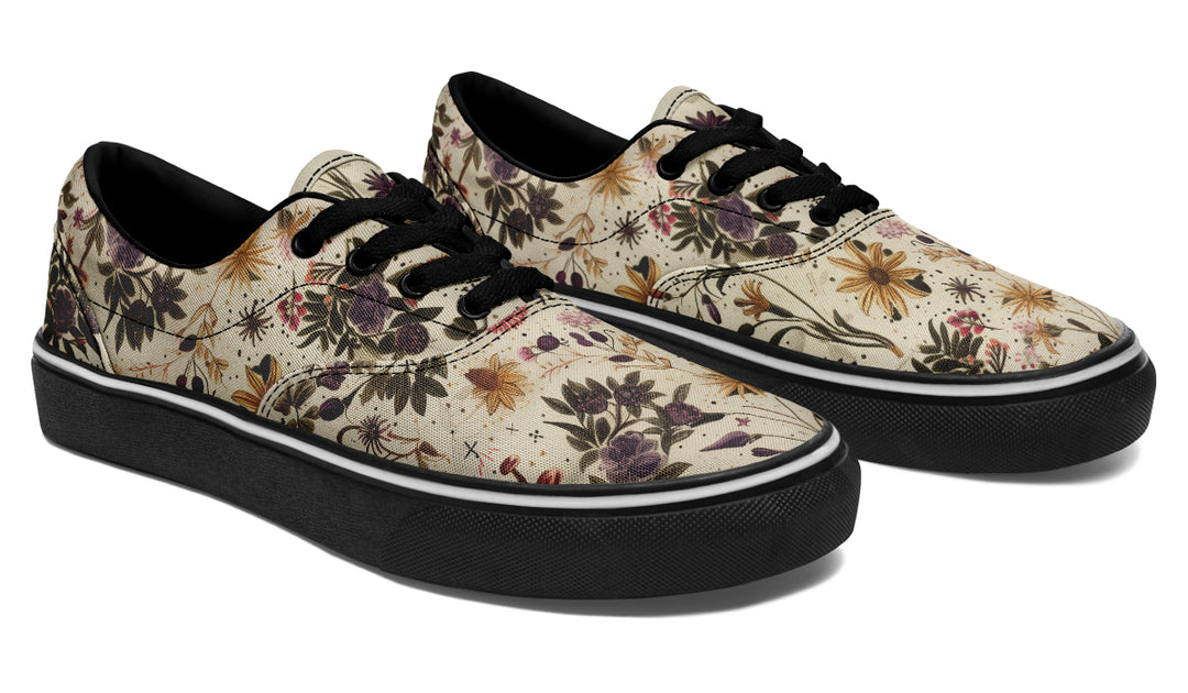 Enchanted Blossoms Street Sneakers - Premium Vegan Canvas Sneakers with Durable Waffle Soles