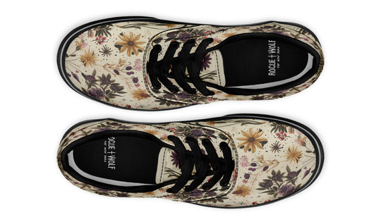 Enchanted Blossoms Street Sneakers - Premium Vegan Canvas Sneakers with Durable Waffle Soles