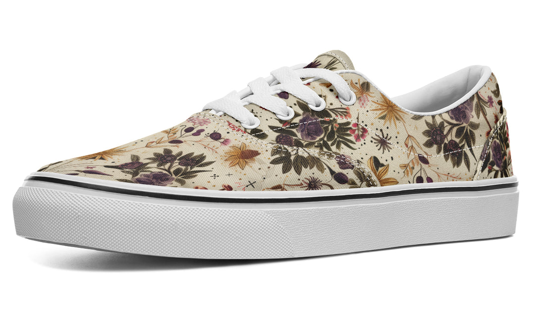 Enchanted Blossoms Street Sneakers - Premium Vegan Canvas Sneakers with Durable Waffle Soles