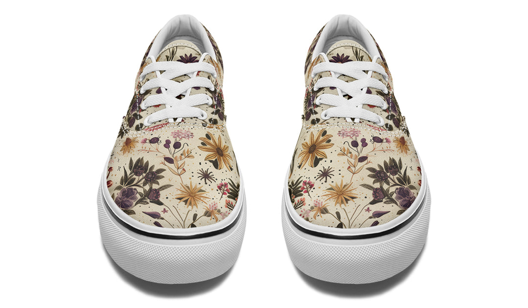 Enchanted Blossoms Street Sneakers - Premium Vegan Canvas Sneakers with Durable Waffle Soles