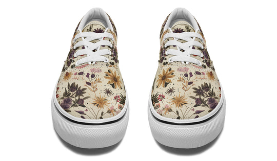 Enchanted Blossoms Street Sneakers - Premium Vegan Canvas Sneakers with Durable Waffle Soles