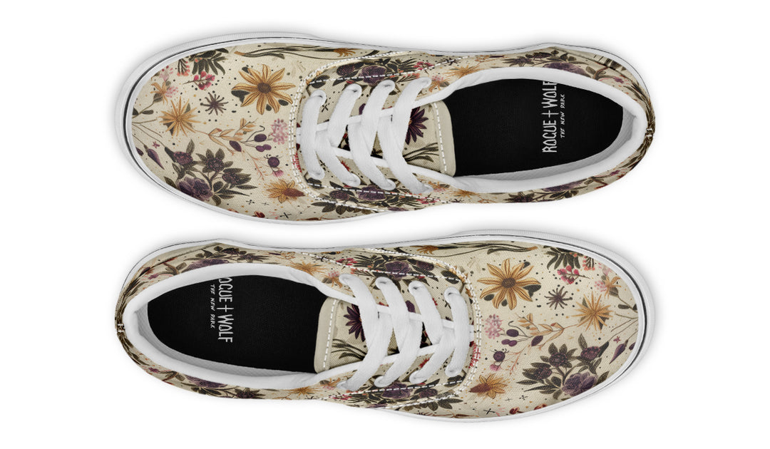 Enchanted Blossoms Street Sneakers - Premium Vegan Canvas Sneakers with Durable Waffle Soles