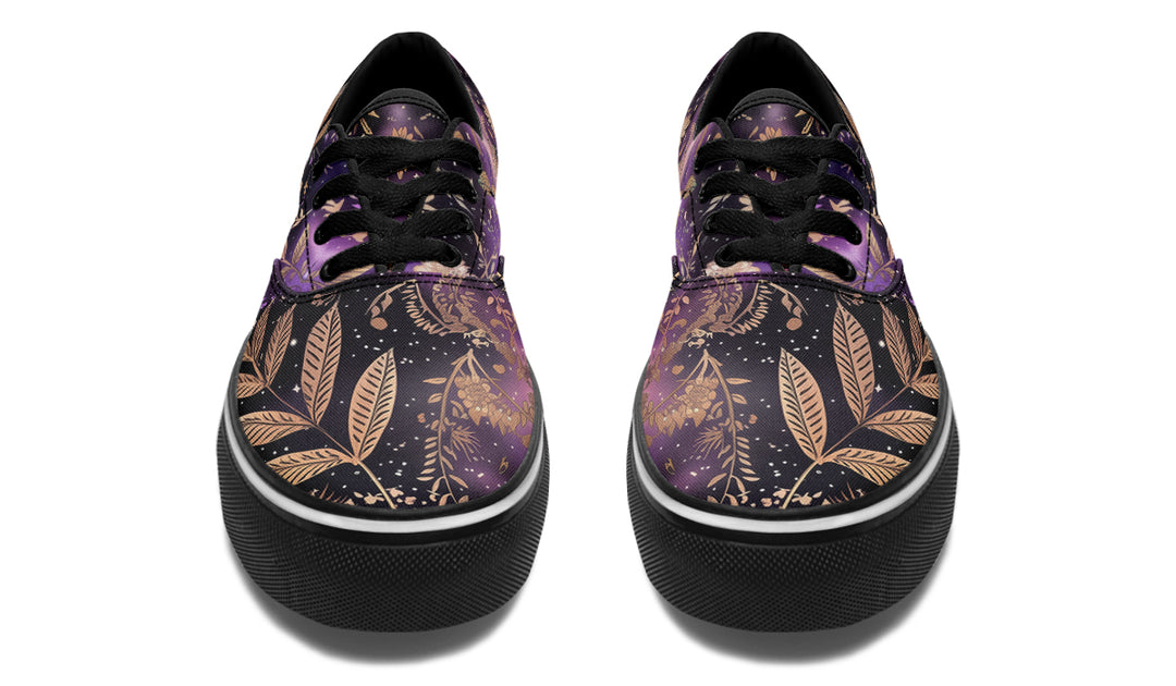 Galactic Bloom Street Sneakers - Premium Vegan Canvas Sneakers with Durable Waffle Soles