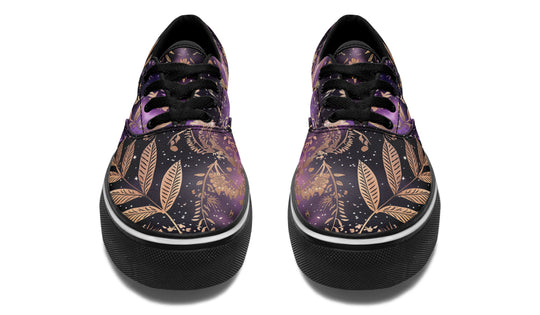 Galactic Bloom Street Sneakers - Premium Vegan Canvas Sneakers with Durable Waffle Soles