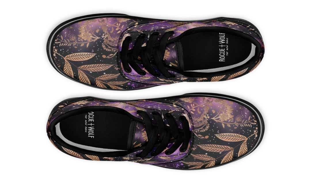 Galactic Bloom Street Sneakers - Premium Vegan Canvas Sneakers with Durable Waffle Soles