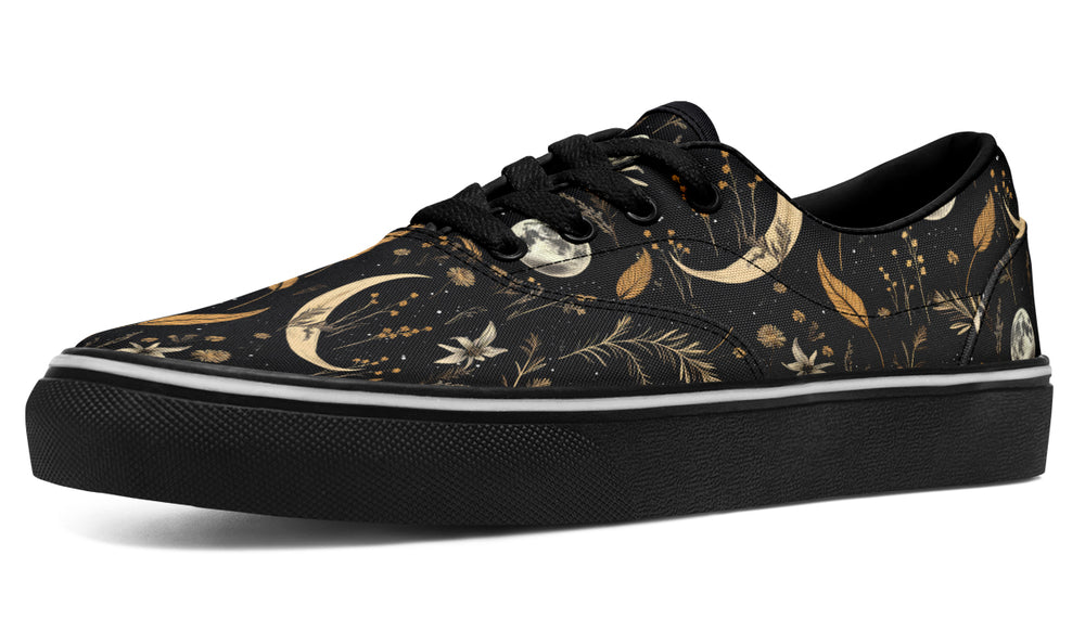 Moonlit Botanica Street Sneakers - Premium Vegan Canvas Sneakers with Durable Waffle Soles