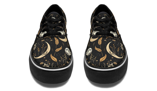 Moonlit Botanica Street Sneakers - Premium Vegan Canvas Sneakers with Durable Waffle Soles