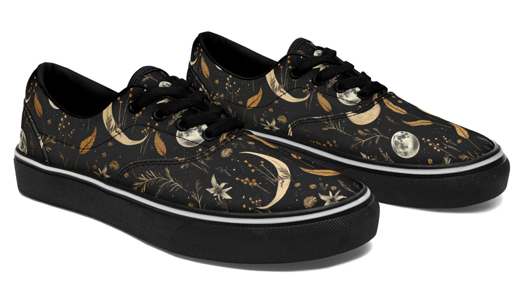 Moonlit Botanica Street Sneakers - Premium Vegan Canvas Sneakers with Durable Waffle Soles