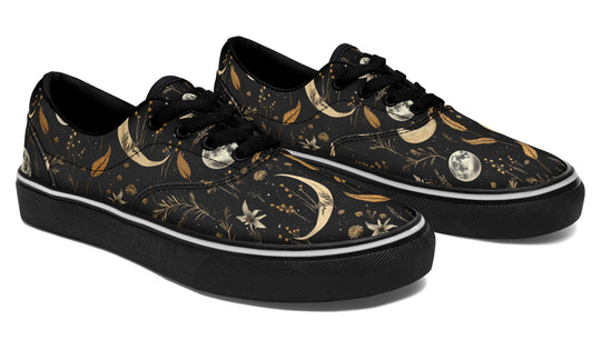 Moonlit Botanica Street Sneakers - Premium Vegan Canvas Sneakers with Durable Waffle Soles