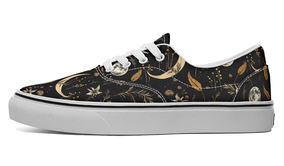 Moonlit Botanica Street Sneakers - Premium Vegan Canvas Sneakers with Durable Waffle Soles