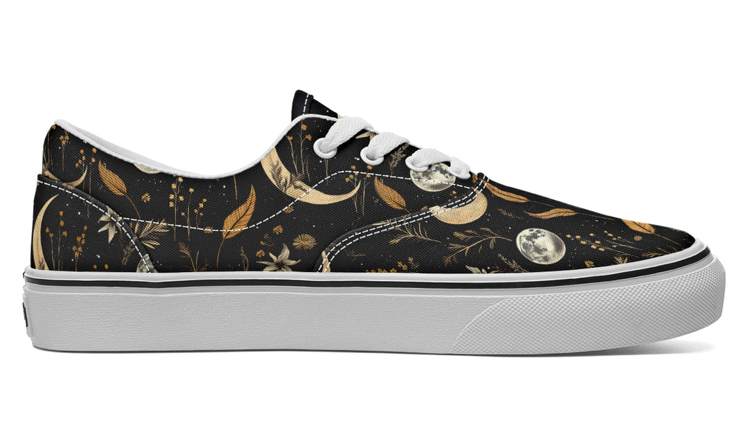 Moonlit Botanica Street Sneakers - Premium Vegan Canvas Sneakers with Durable Waffle Soles