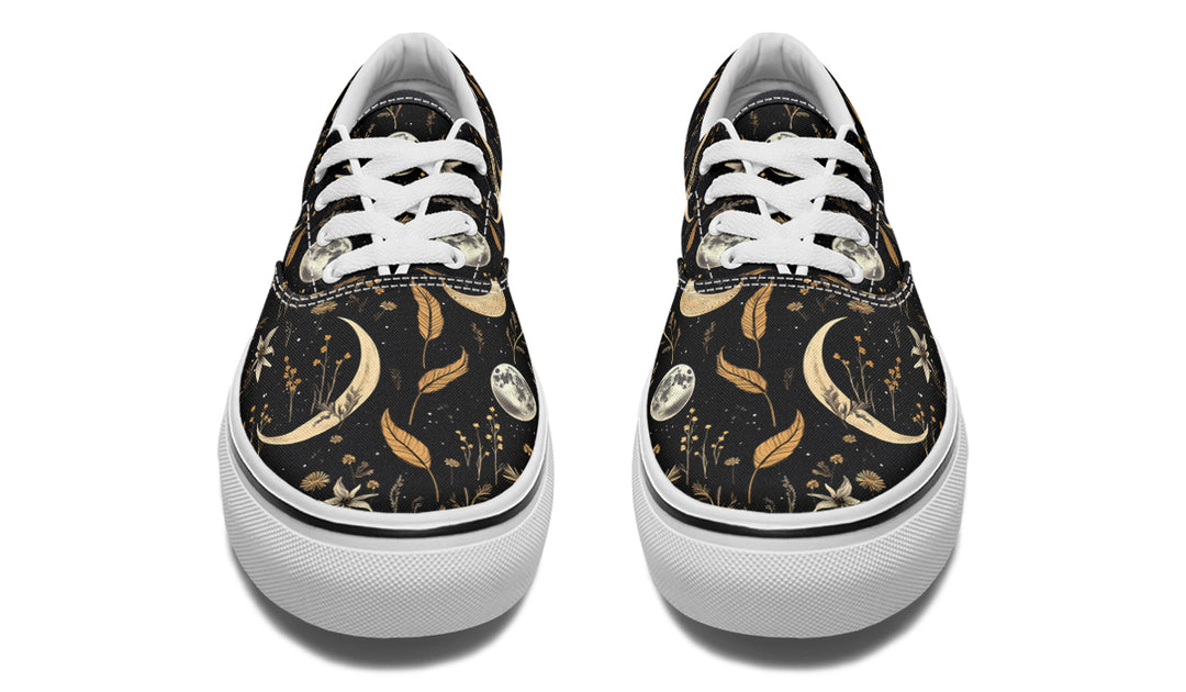 Moonlit Botanica Street Sneakers - Premium Vegan Canvas Sneakers with Durable Waffle Soles