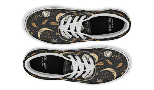 Moonlit Botanica Street Sneakers - Premium Vegan Canvas Sneakers with Durable Waffle Soles