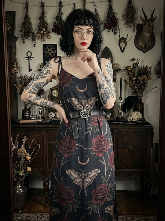 Thorn Moth Slip Dress