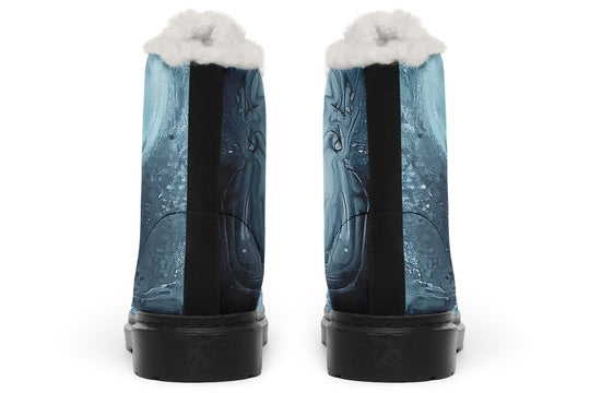 Abyss Flow Winter Boots - Warm Micro-Suede Doc-Style Boots Lined with Vegan Wool